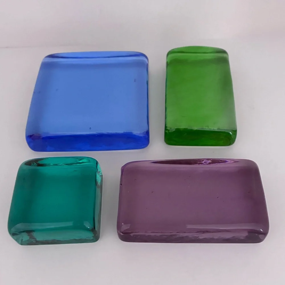 NWT Mosaic Puzzleweights Glass Paper Weights, by Design Ideas, Boxed